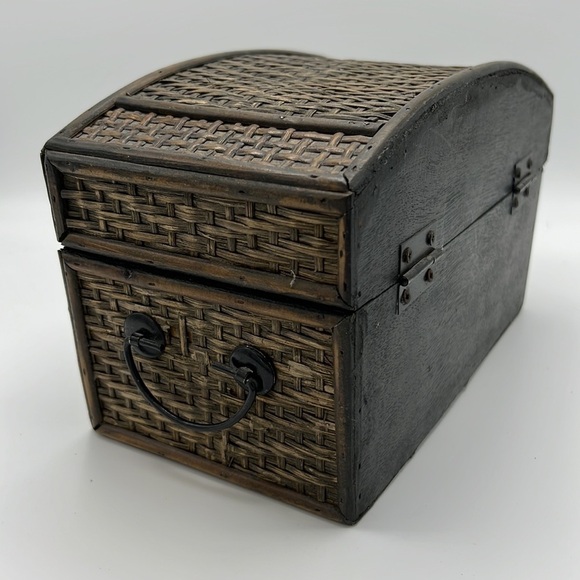 WOVEN WOODEN BROWN DECOR BOX - Picture 5 of 11